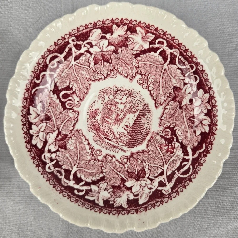 2 Mason's Patent Ironstone China Red Pattern Vista England 5